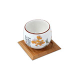 Product info: 故宮金絲桃花竹盤杯組