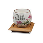 Product info: 故宮夾竹桃花竹盤杯組